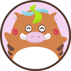 ピンク背景のいのぷ〜